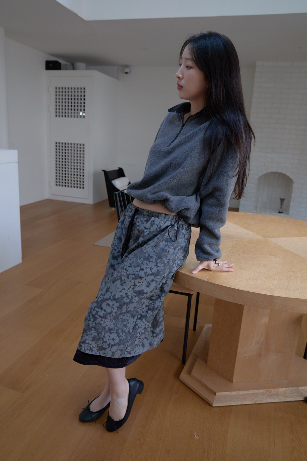 両起毛ハーフジップクロップドドローコード無地ツーピース(トップス、ボトムス)FW | 詳細画像9