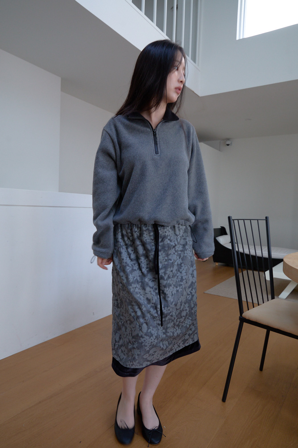 両起毛ハーフジップクロップドドローコード無地ツーピース(トップス、ボトムス)FW | 詳細画像18