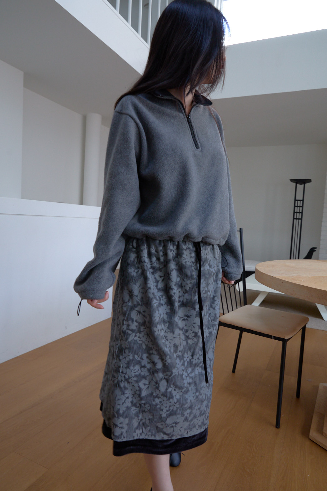 両起毛ハーフジップクロップドドローコード無地ツーピース(トップス、ボトムス)FW | 詳細画像19
