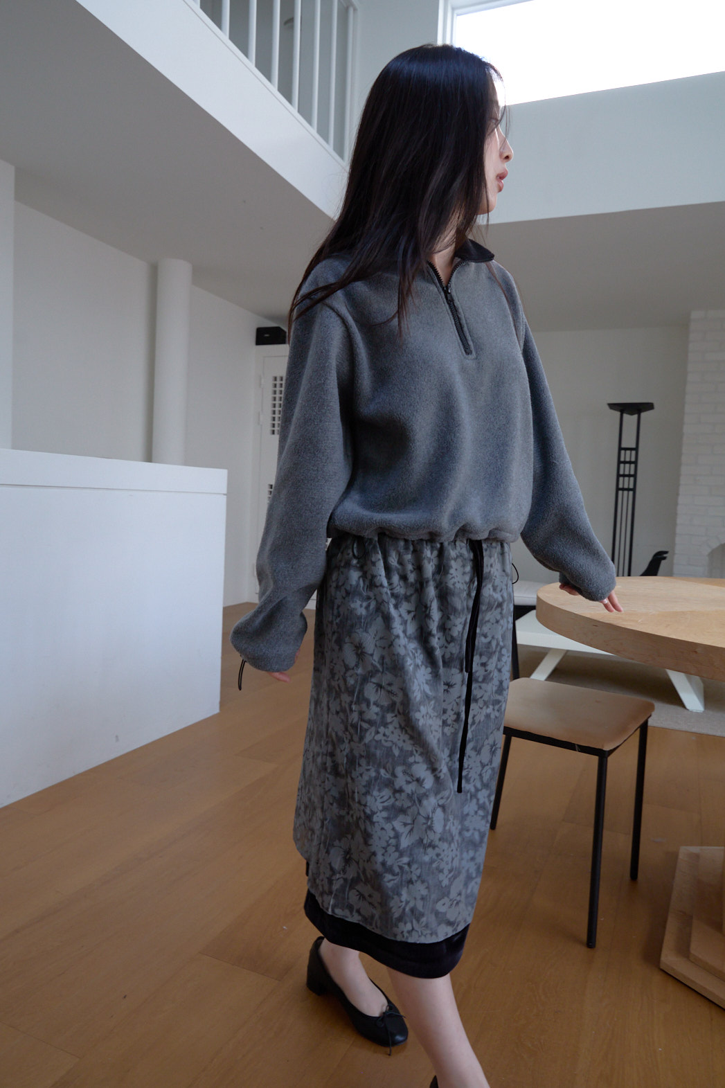 両起毛ハーフジップクロップドドローコード無地ツーピース(トップス、ボトムス)FW | 詳細画像20