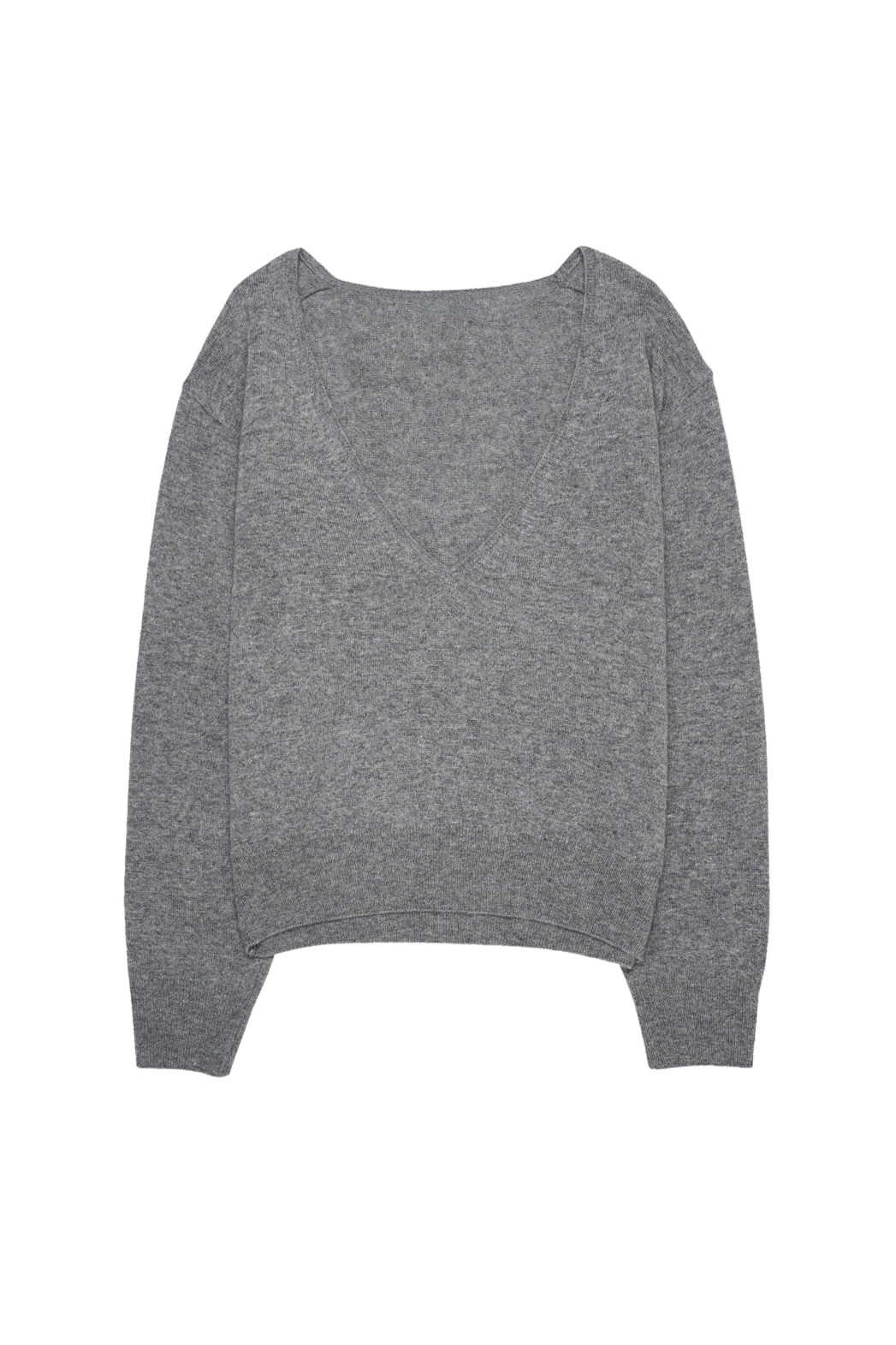 ウール混カシミヤ混Vネックベーシックセミクロップド無地ニットFW | 詳細画像36