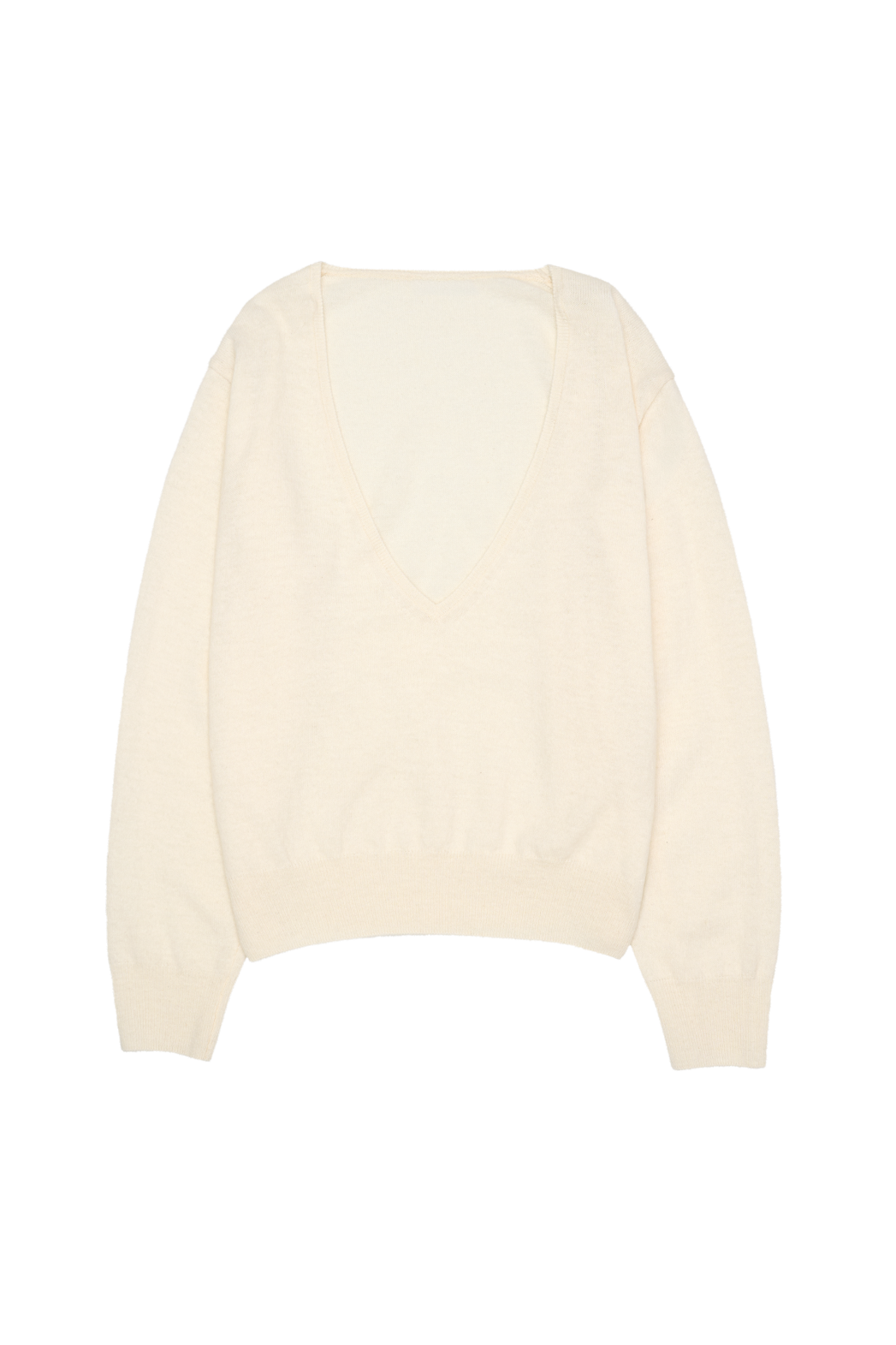 ウール混カシミヤ混Vネックベーシックセミクロップド無地ニットFW | 詳細画像33