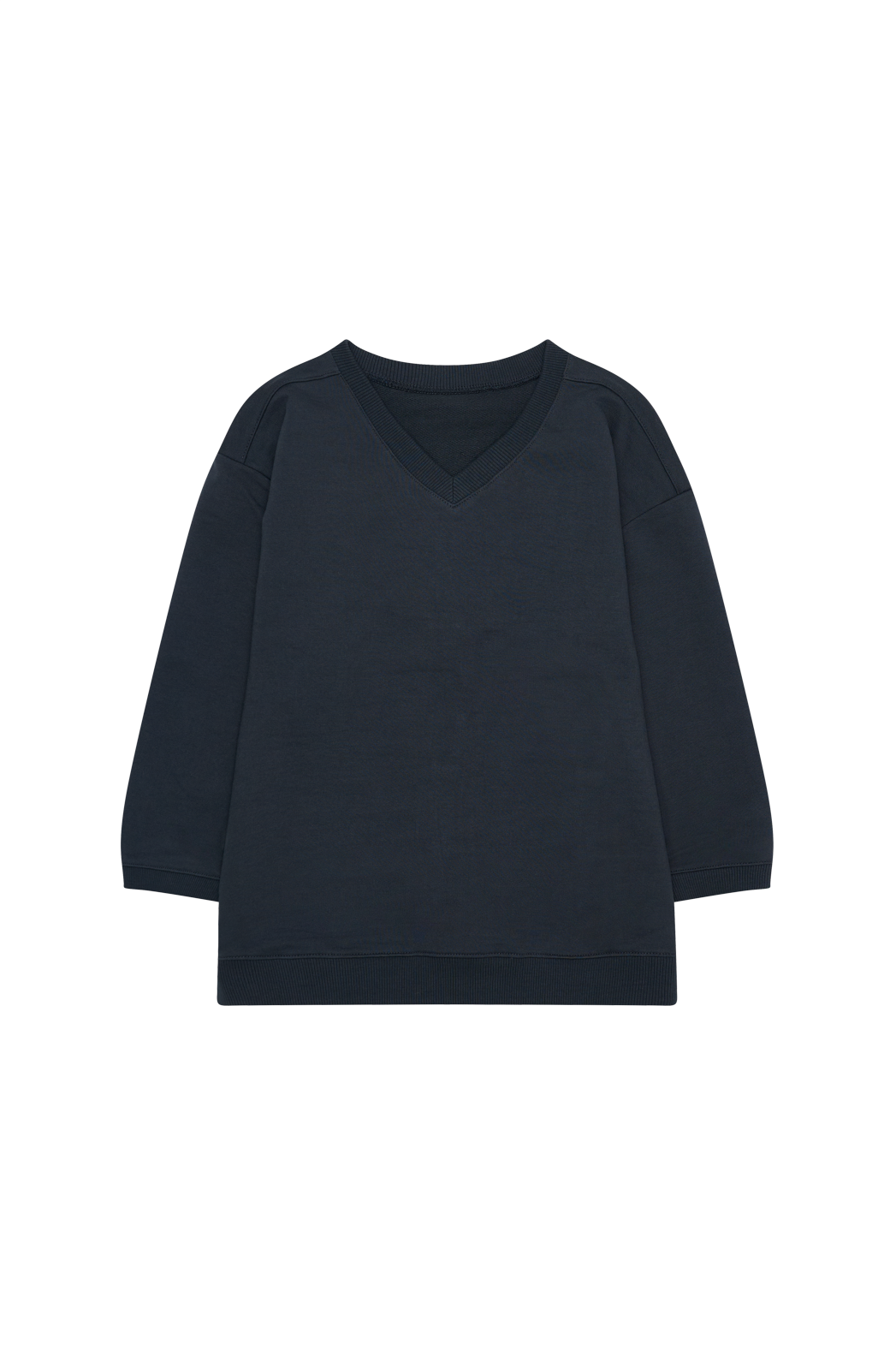 コットンVネッククロップド7分袖セミクロップド無地スウェットFW | 詳細画像24