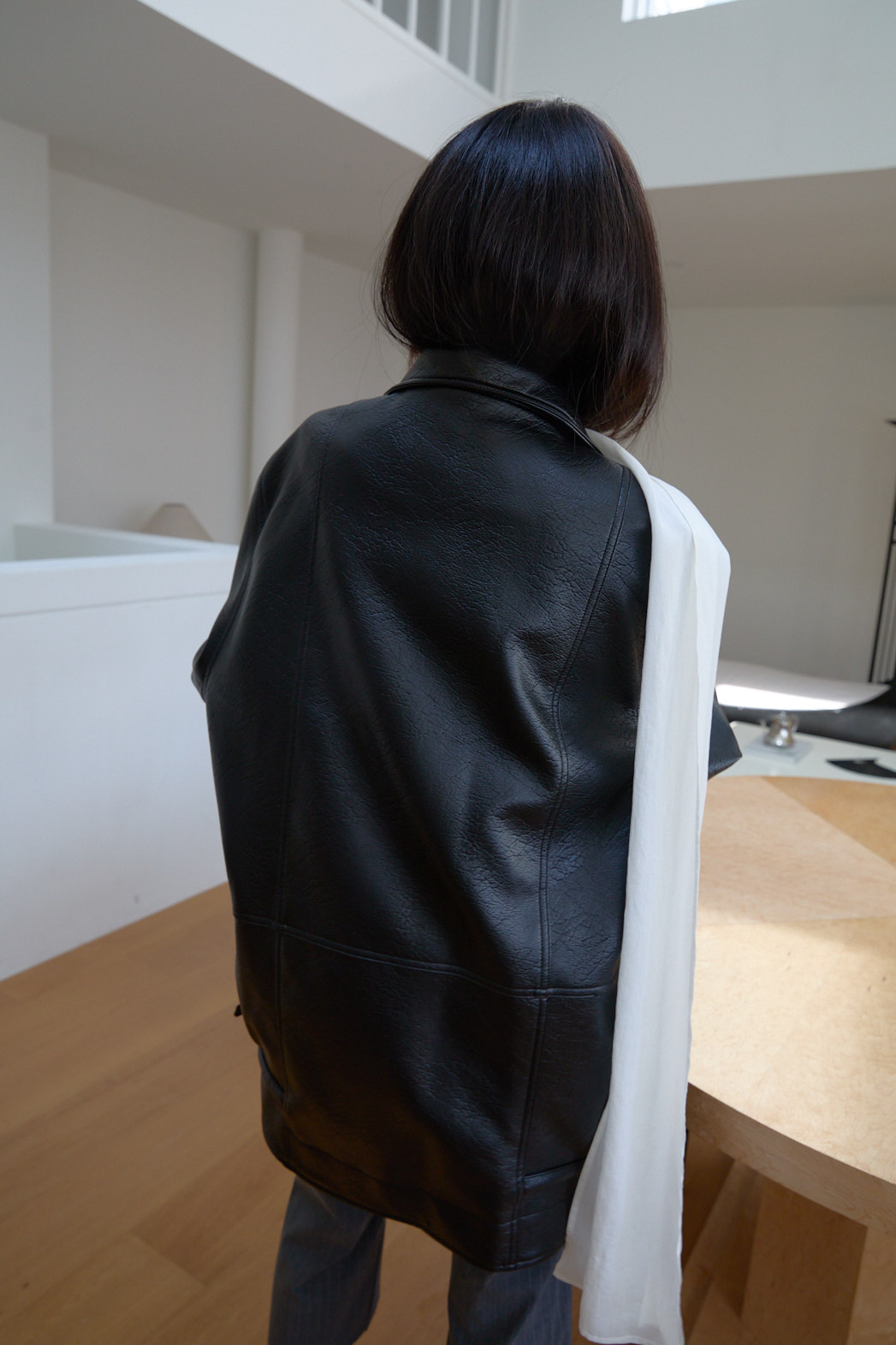 レザーレザー調オーバーサイズルーズ無地ジャケットFW | 詳細画像16