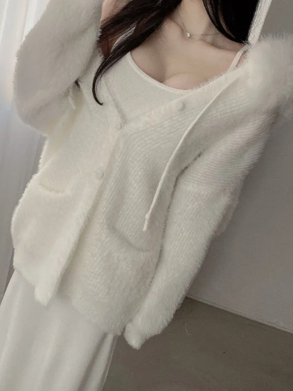 アンエル フード付きファーニットカーディガン | 詳細画像5