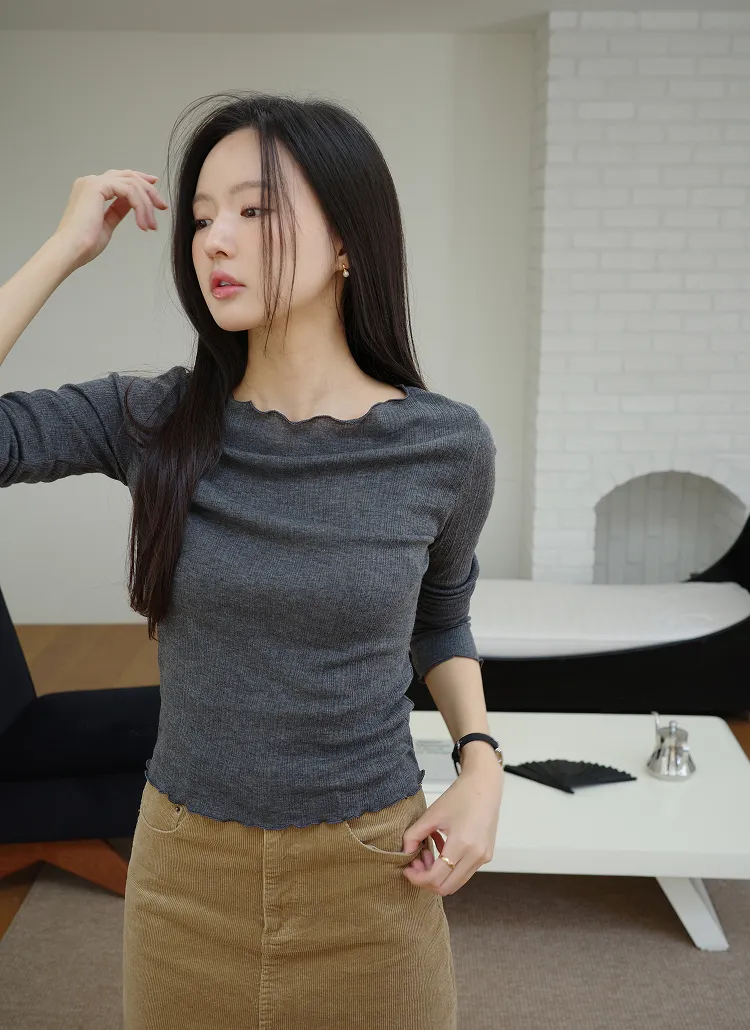 スリム長袖Tシャツ | DHOLIC | 詳細画像1