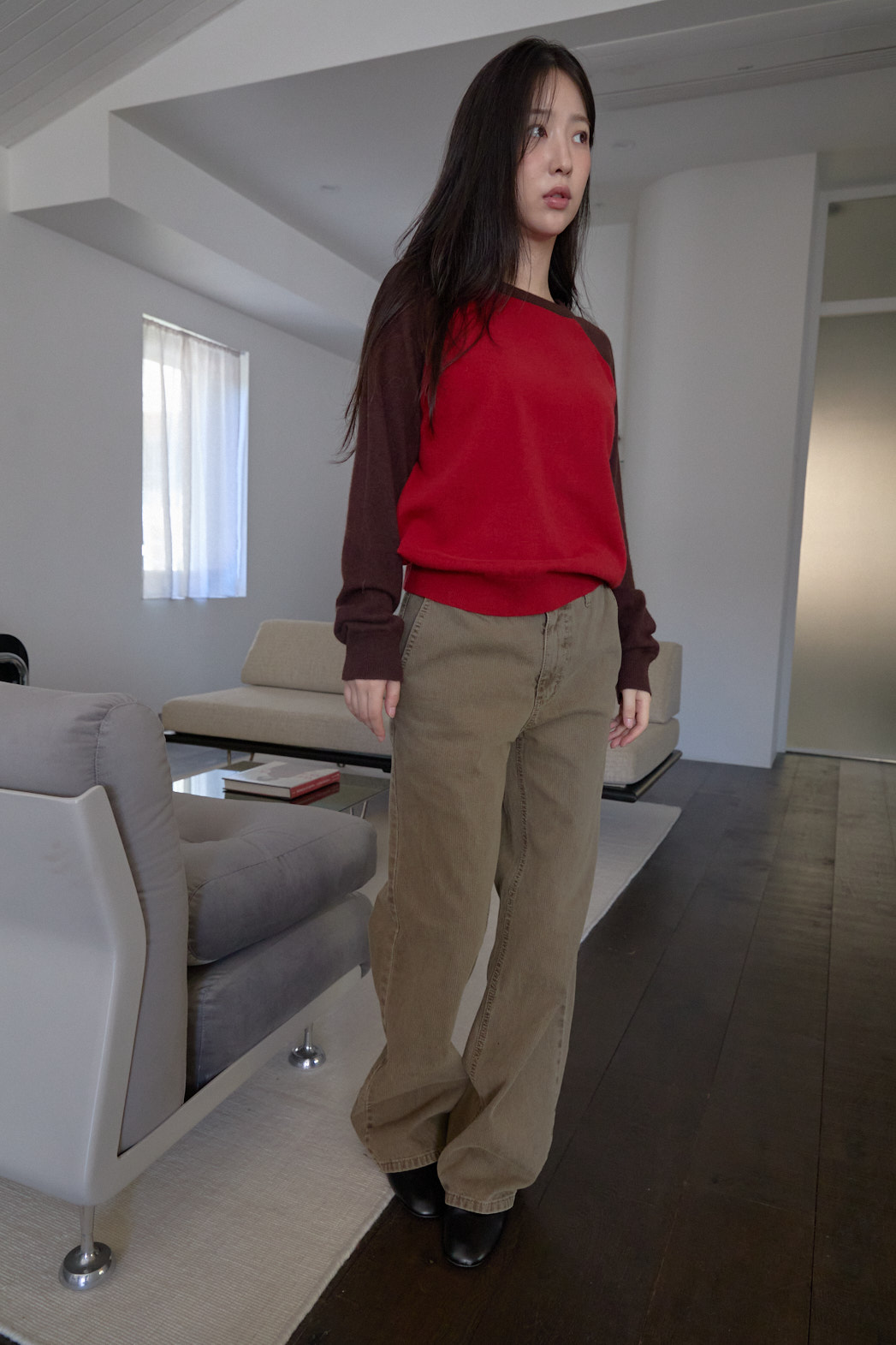 リブウォッシングビンテージ無地パンツオールシーズン | 詳細画像2