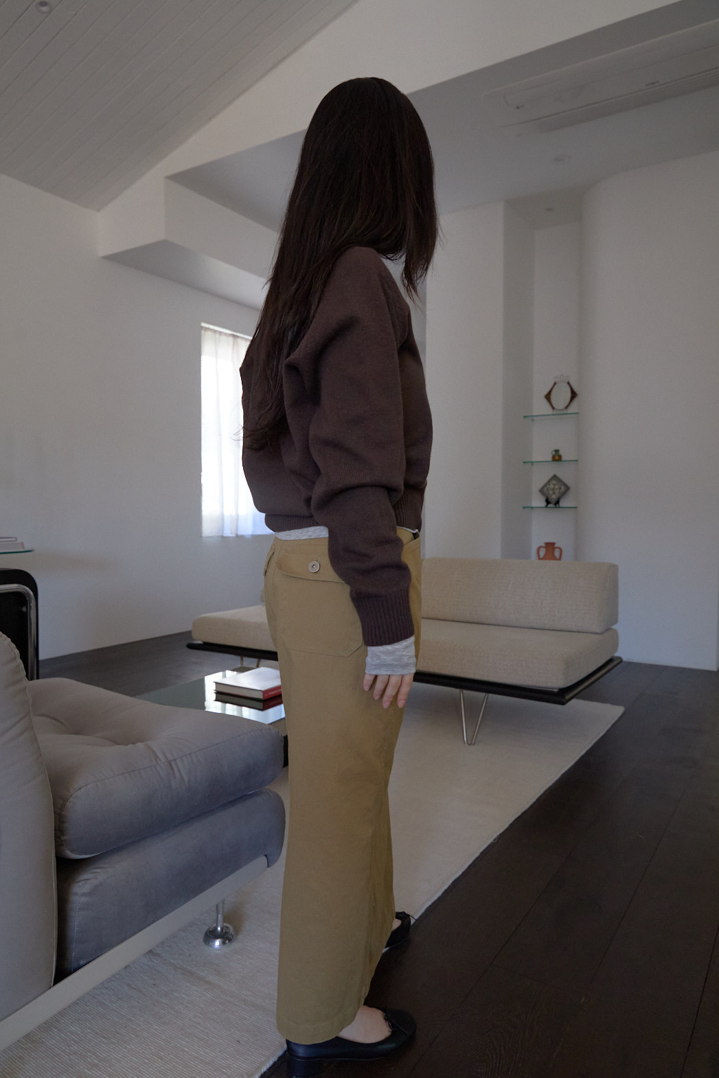 カシミヤ混Vネックルーズ無地ニットFW | 詳細画像20