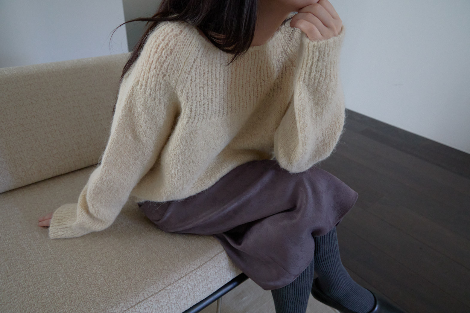 アルパカ混紡ルーズ無地ニットFW | 詳細画像4