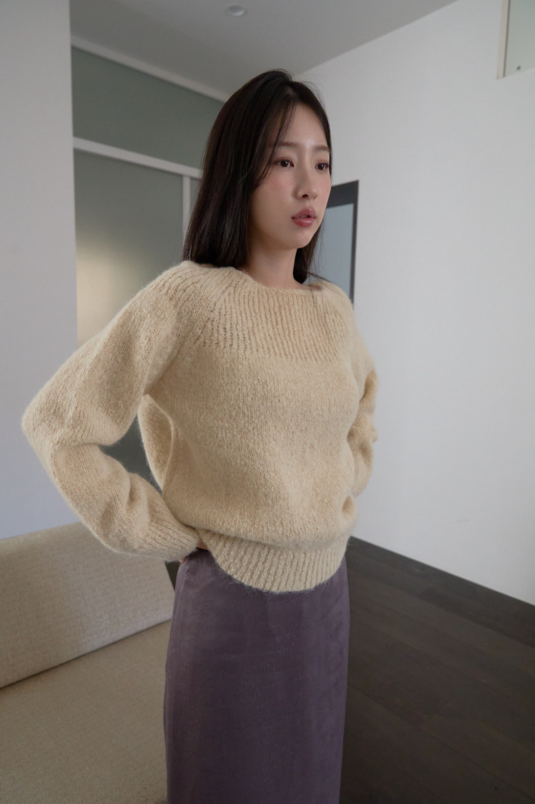 アルパカ混紡ルーズ無地ニットFW | 詳細画像5