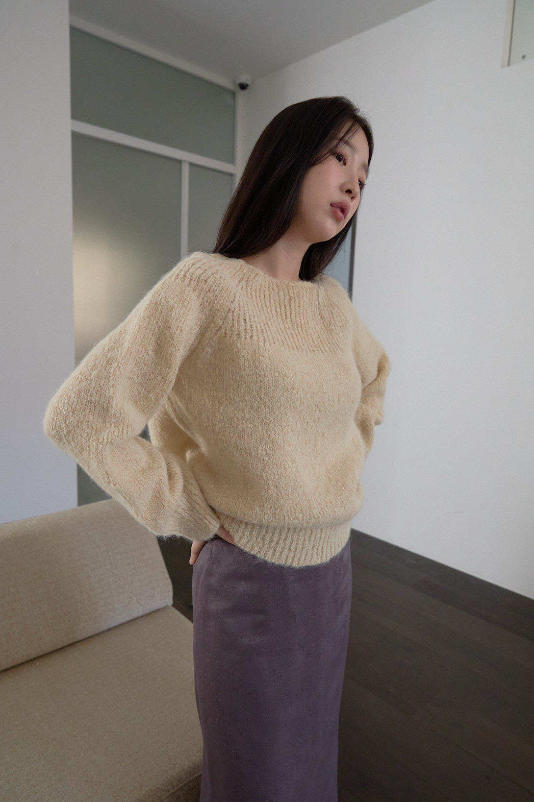 アルパカ混紡ルーズ無地ニットFW | 詳細画像6