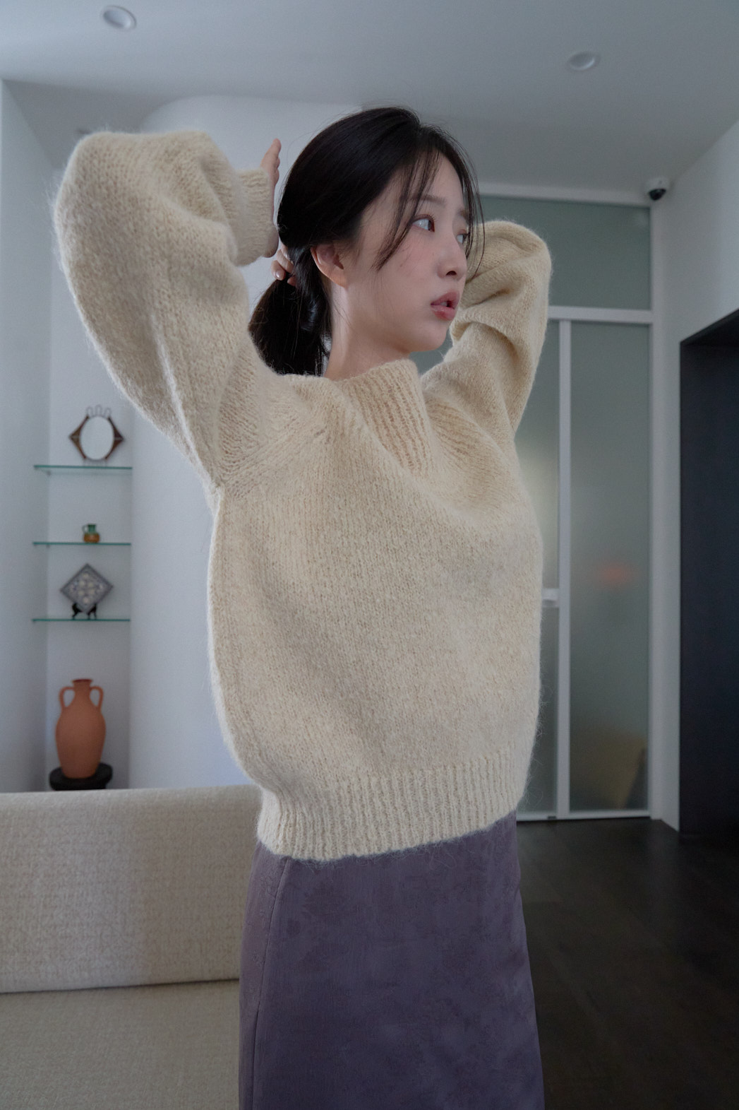 アルパカ混紡ルーズ無地ニットFW | 詳細画像7