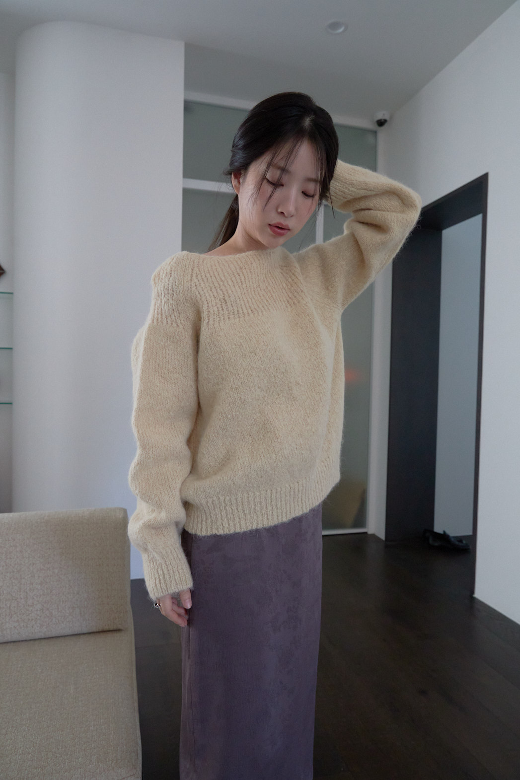 アルパカ混紡ルーズ無地ニットFW | 詳細画像8