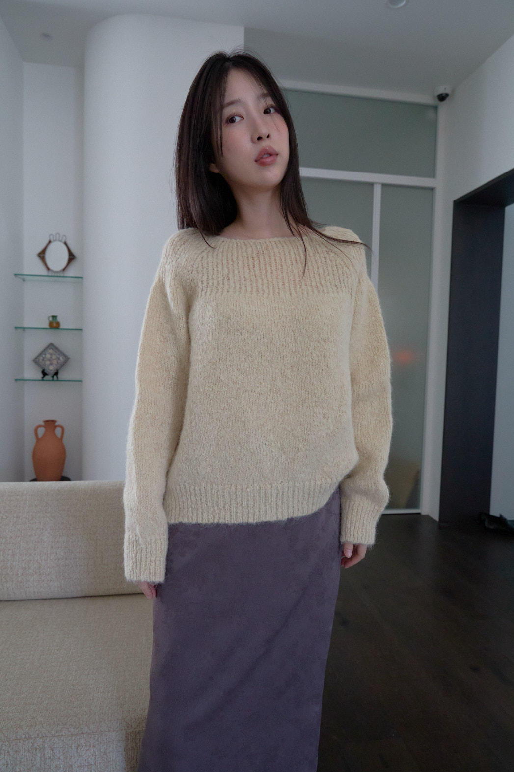 アルパカ混紡ルーズ無地ニットFW | 詳細画像10