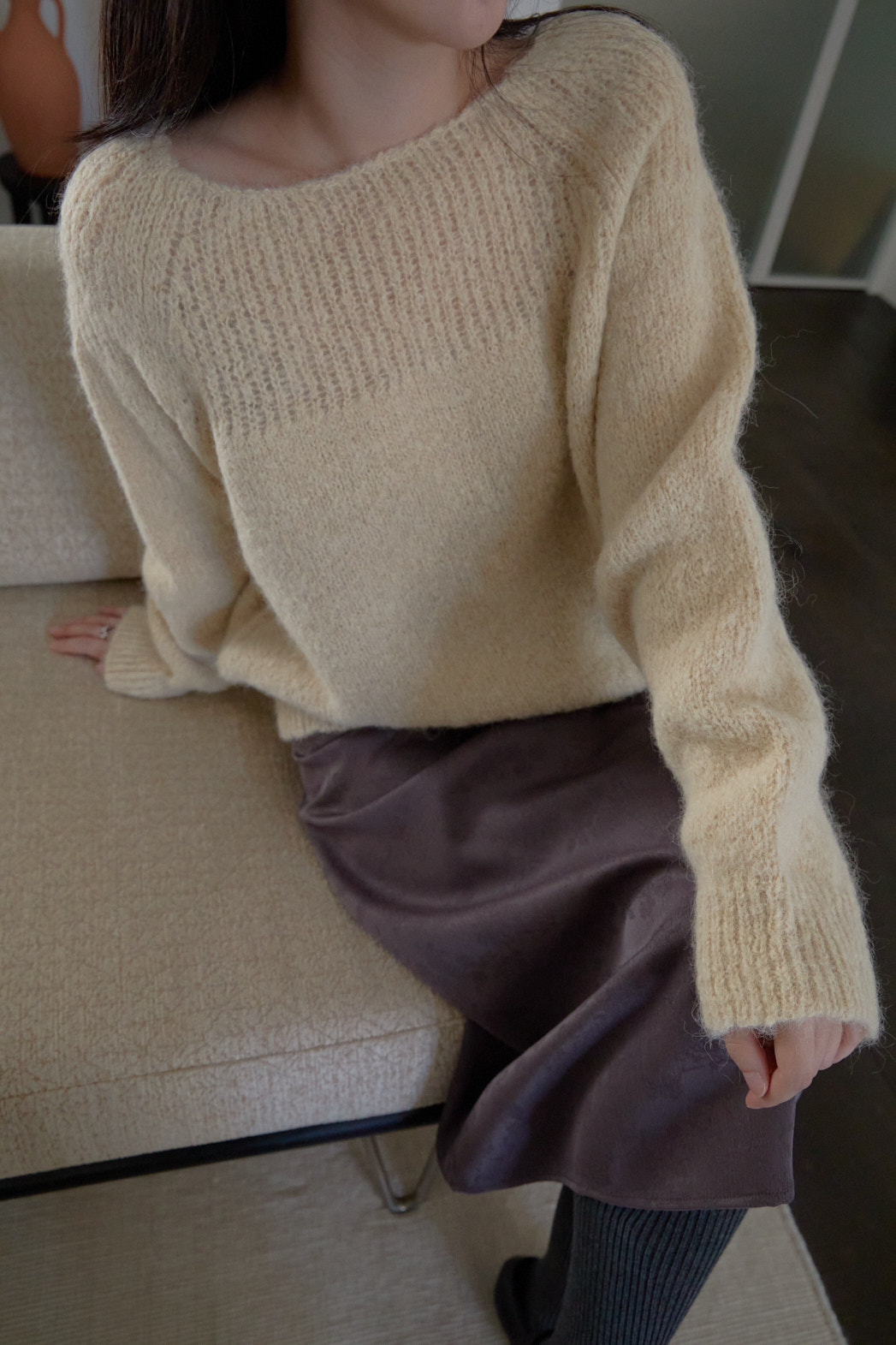 アルパカ混紡ルーズ無地ニットFW | 詳細画像11