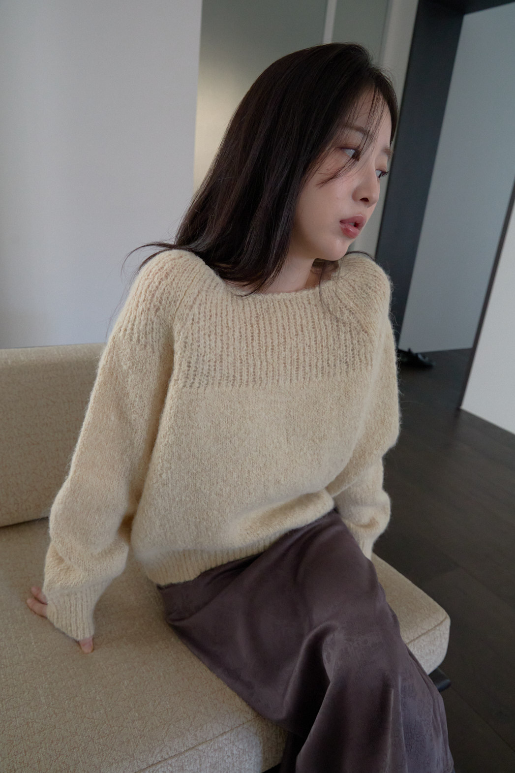 アルパカ混紡ルーズ無地ニットFW | 詳細画像12