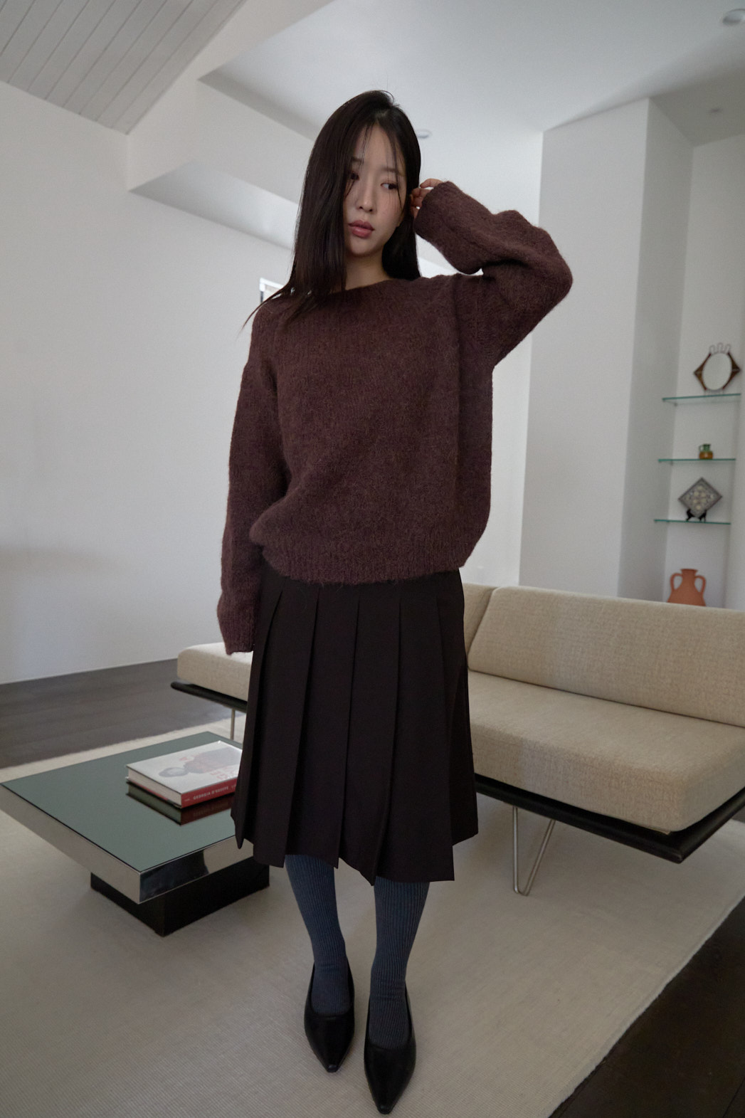 アルパカ混紡ルーズ無地ニットFW | 詳細画像13