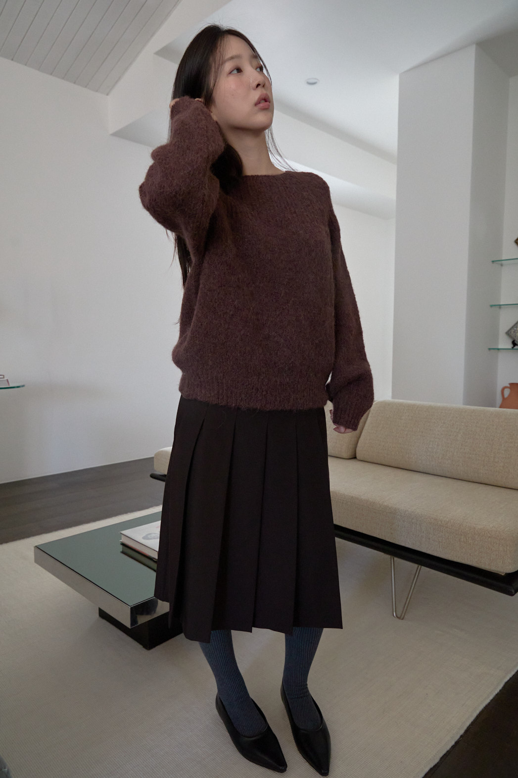 アルパカ混紡ルーズ無地ニットFW | 詳細画像14