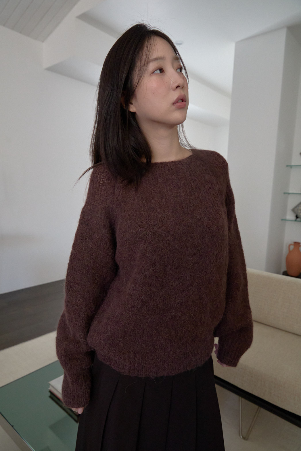 アルパカ混紡ルーズ無地ニットFW | 詳細画像15