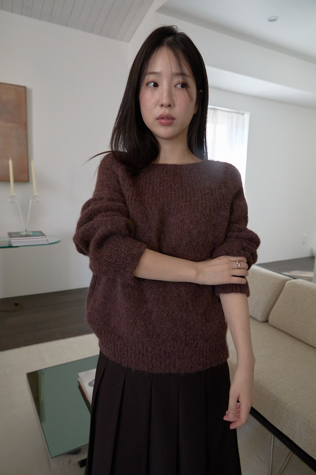 アルパカ混紡ルーズ無地ニットFW | 詳細画像16