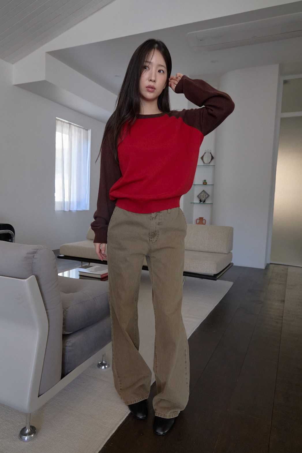 ウール混ラグラン配色ニットFW | 詳細画像5