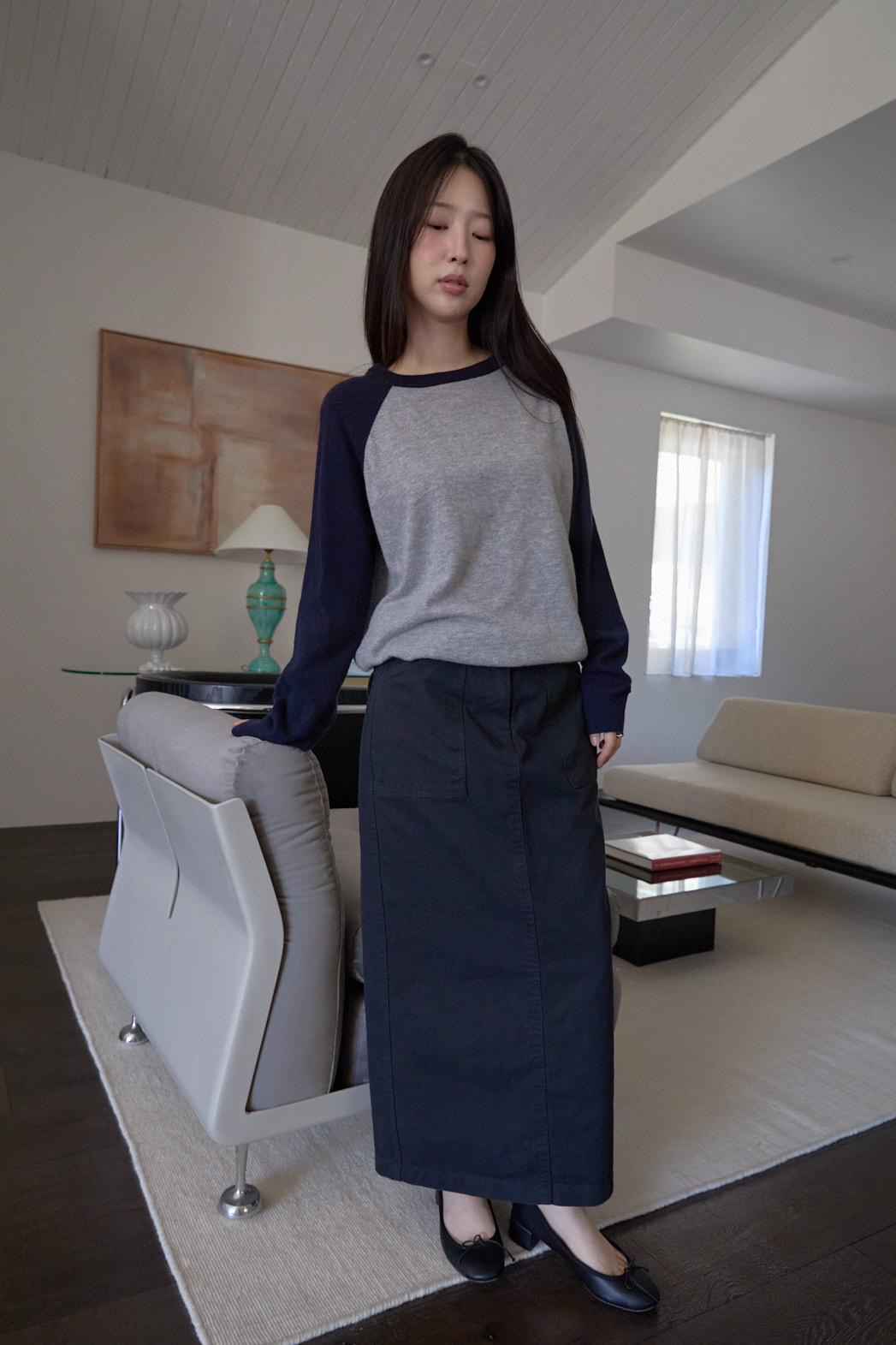 ウール混ラグラン配色ニットFW | 詳細画像17