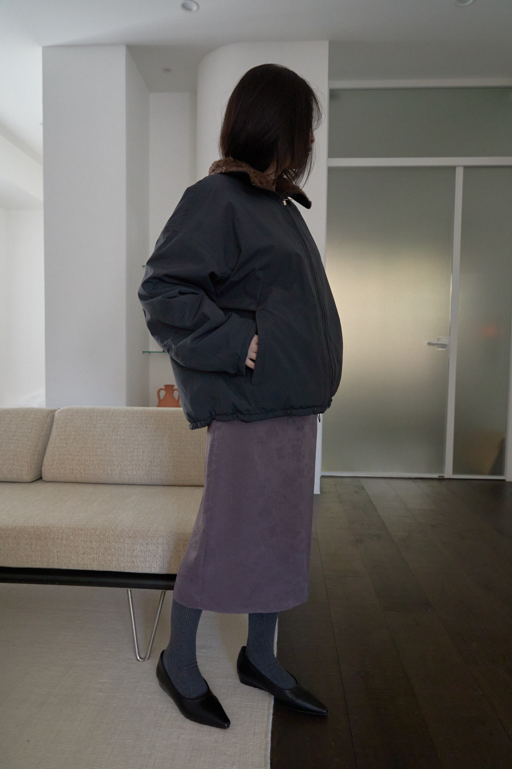 ナイロンジップアップハイネック無地ジャンパー2WAYリバーシブルFW | 詳細画像15