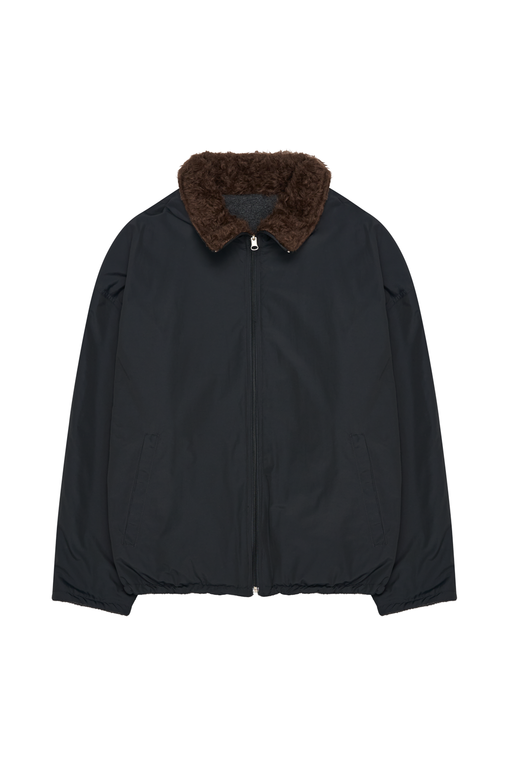 ナイロンジップアップハイネック無地ジャンパー2WAYリバーシブルFW | 詳細画像19