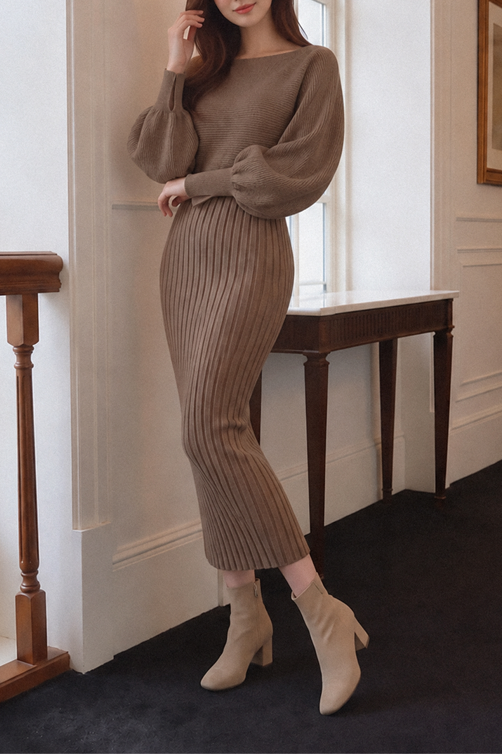 ニットドルマン長袖ワンピース2pc セットFW | DHOLIC | 詳細画像3