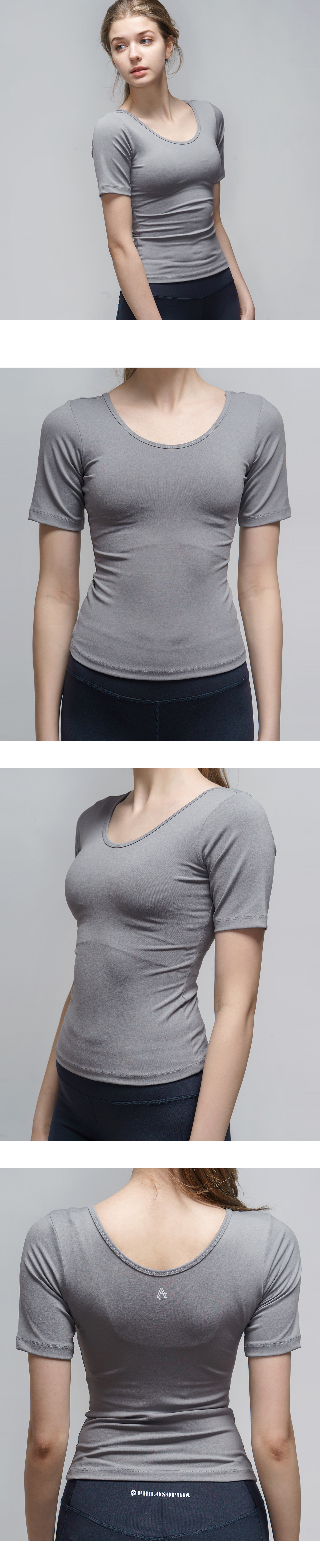 タイトシルエットTシャツ(グレー) | レディースファッション通販