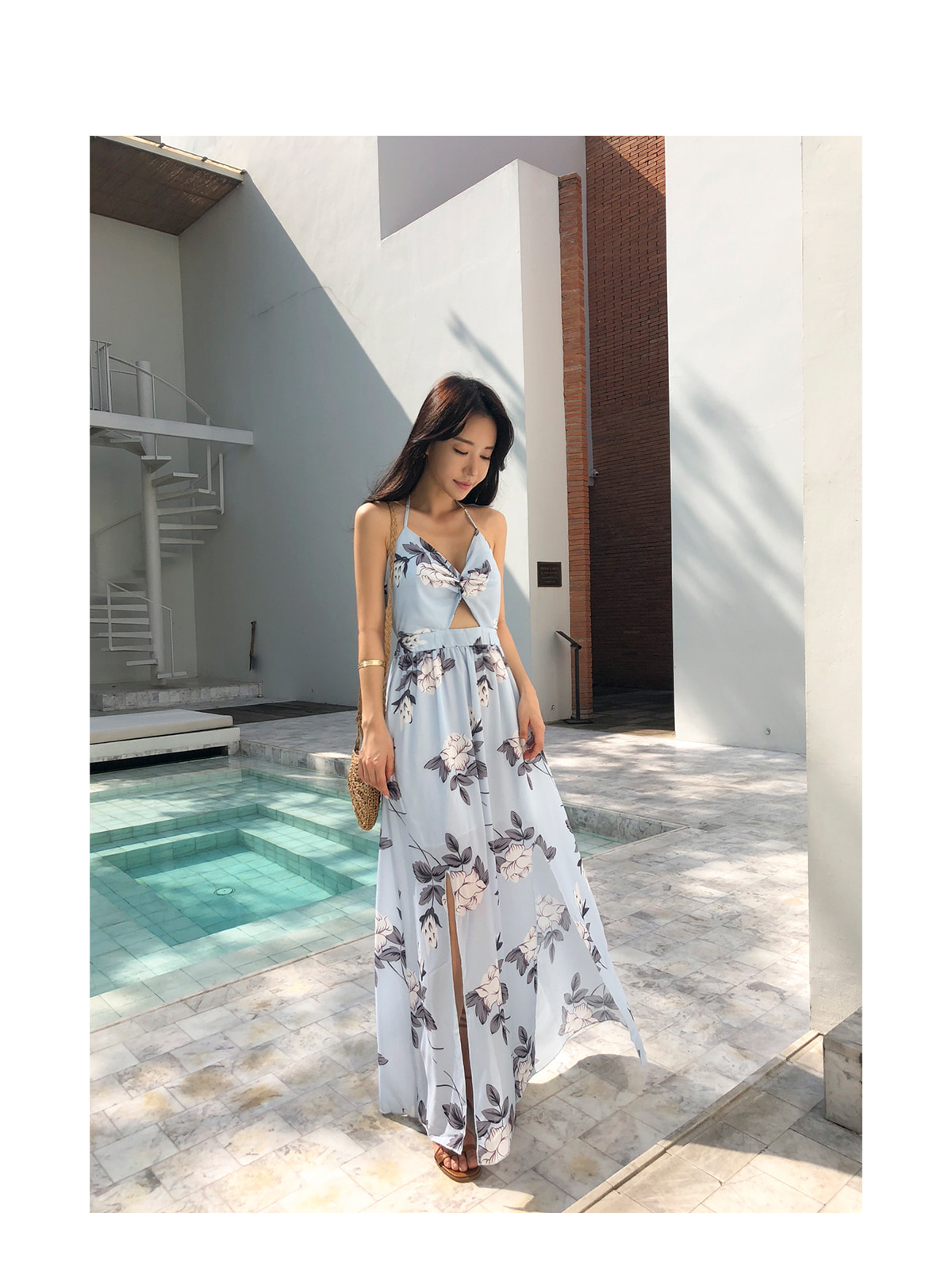 【PINKO】ポルカドット カットアウト ワンピース スリット PINKO】ポルカドット カットアウト ワンピース スリット