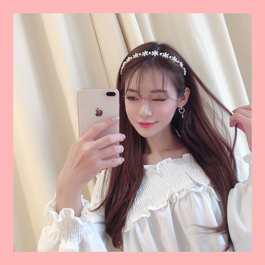 【LELET NY】フェイクパールのカチューシャ★国内発 フェイクパール付きカチューシャ（ヘッドアクセサリー