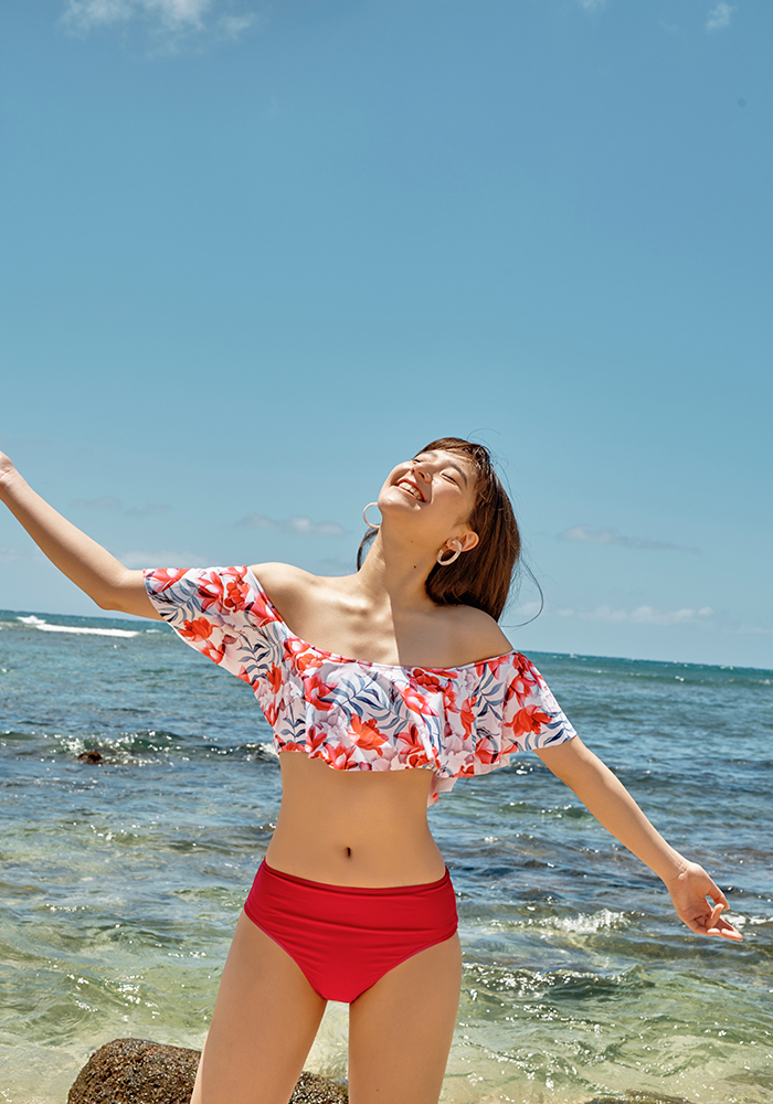 piscess ビキニ　レッド PISCESS☆ Solid Bandeau Bikini☆5色 (PISCESS/ビキニ