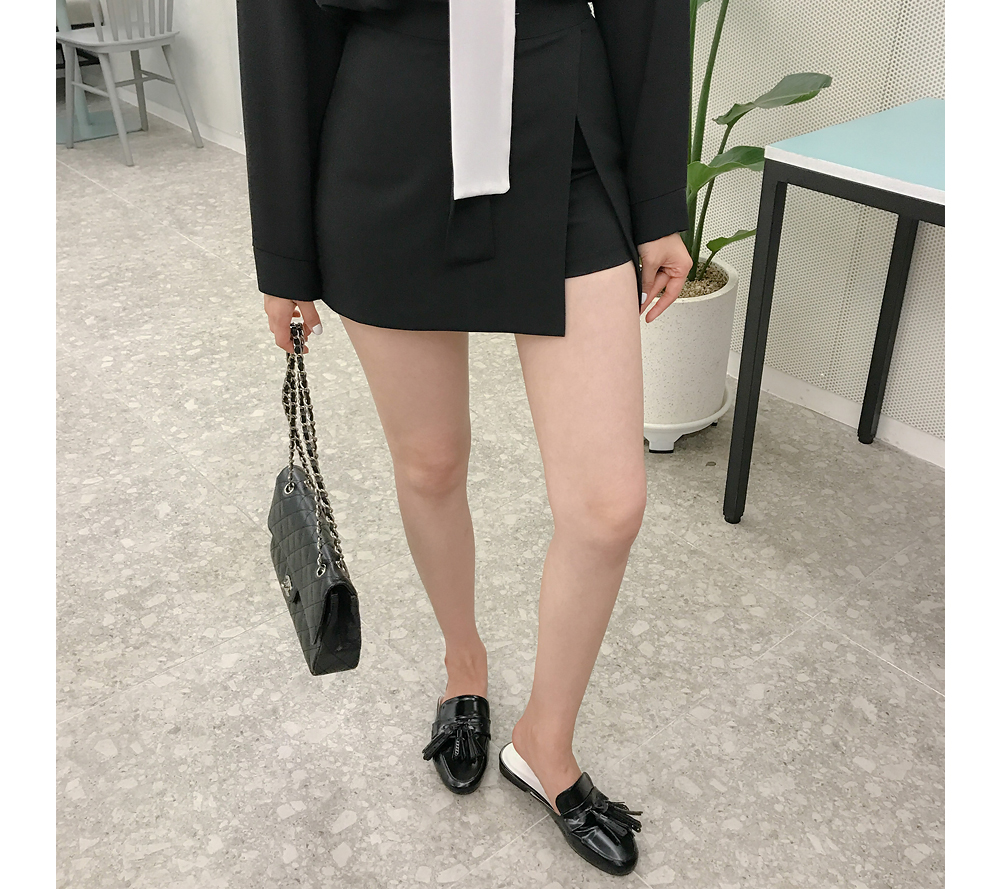スリットミニ丈キュロットパンツ | レディースファッション通販