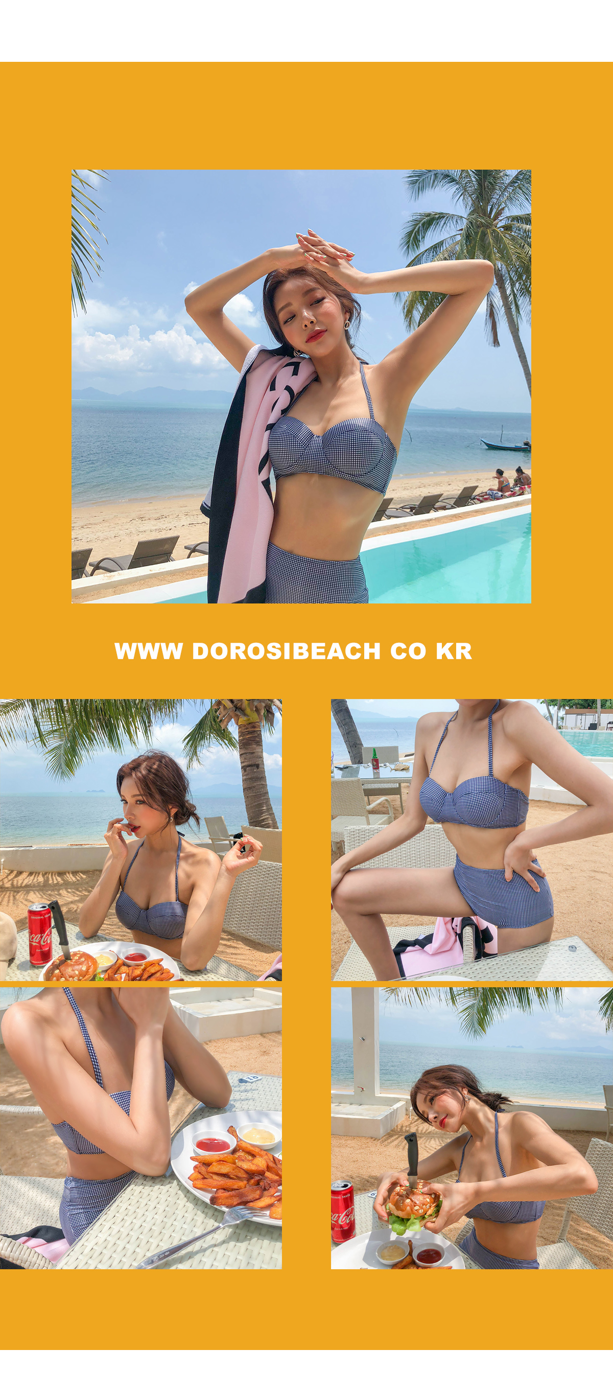 ホルターネックチェックビキニ | レディースファッション通販 - DHOLIC