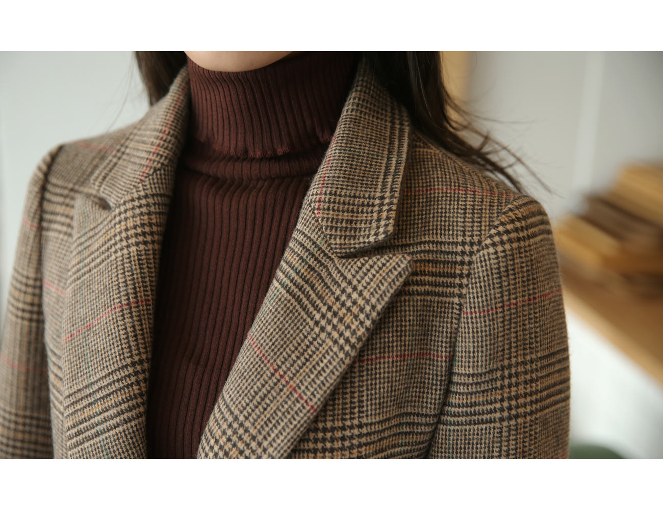 グレンチェック柄シングルジャケット | レディースファッション通販