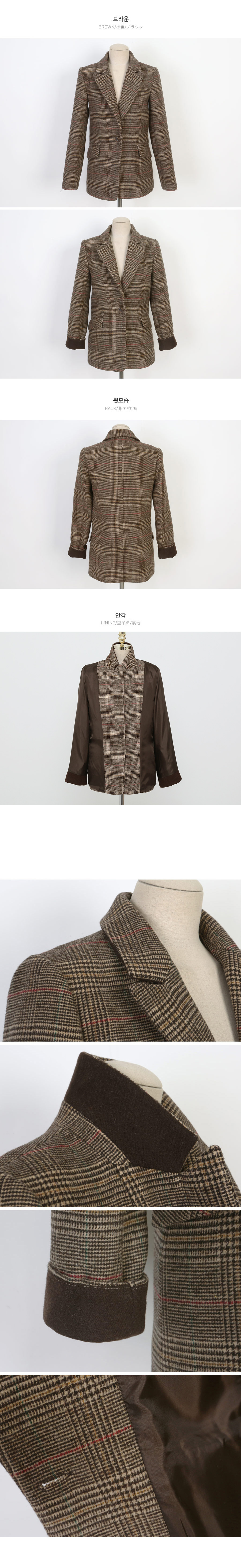 グレンチェック柄シングルジャケット | レディースファッション通販