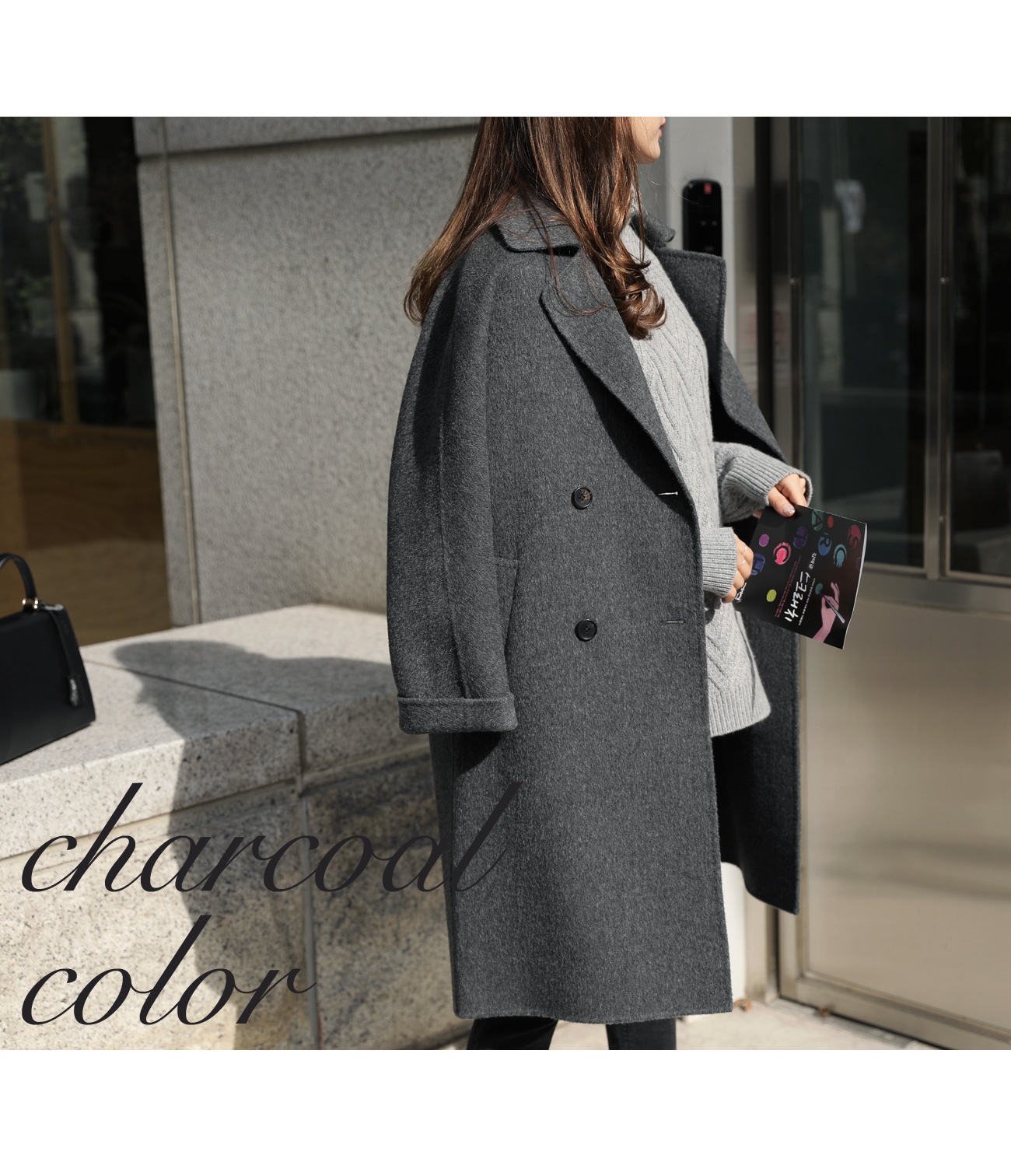 ザラ　ウール混 ダブルボタン チェスターコート ザラ ZARA ビッグシルエット ロング ダブル チェスター コート