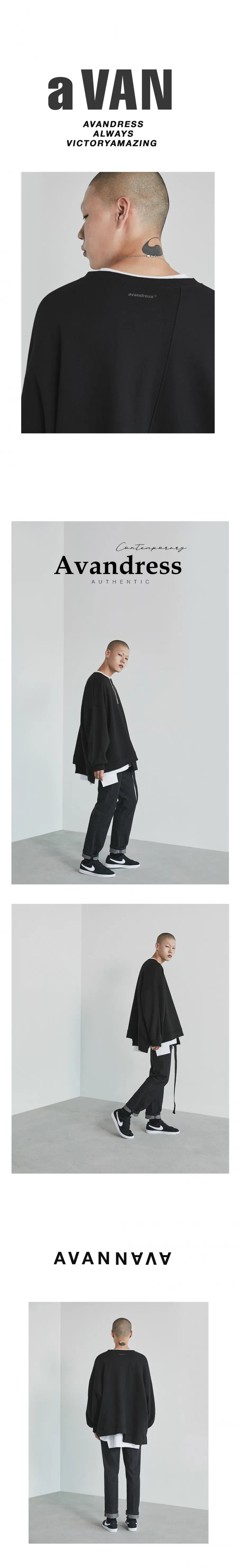 어반(AVAN) UNISEX UNBALANCE OVERFIT MTM BLACK