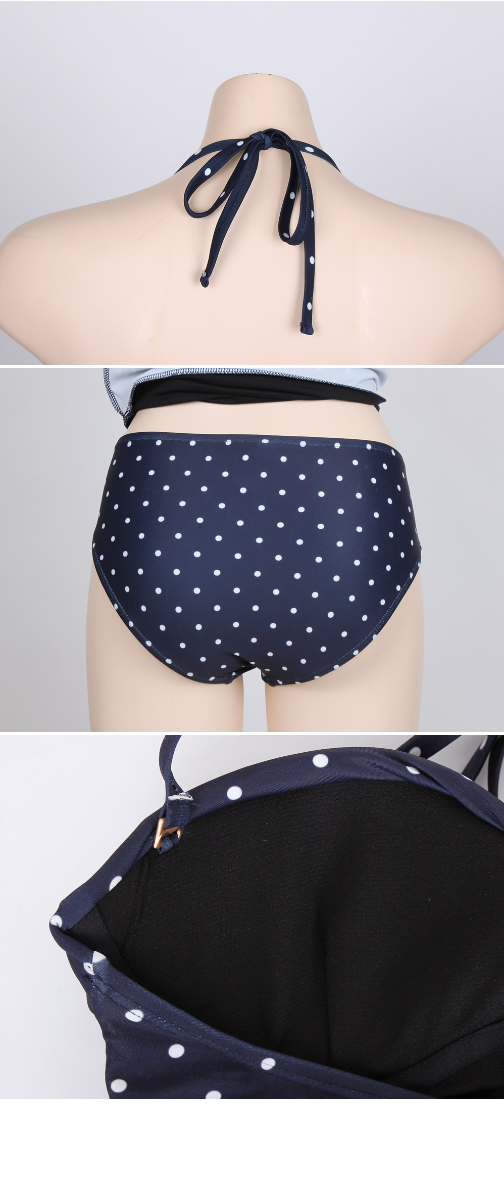 【新品未使用】DEICYドットワンピスイムウェア DEICYオリジナルPVCバッグ付き】ドットワンピスイムウェア（水着