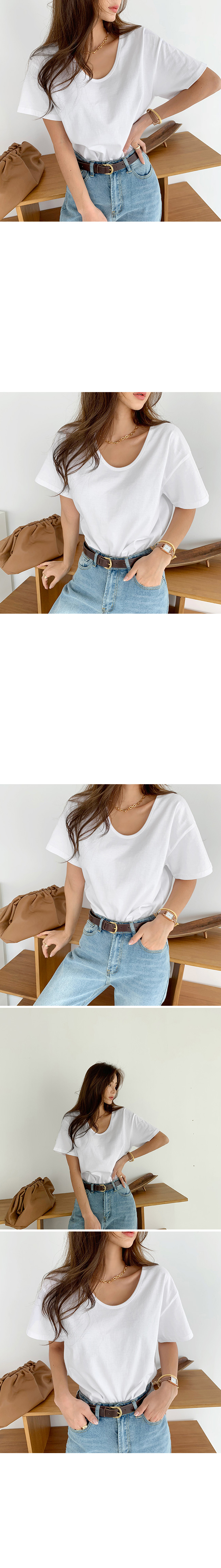国内発送 BERNA Uネック半袖Tシャツ U.S.A.コットン ヘンリーネック半袖Tシャツ