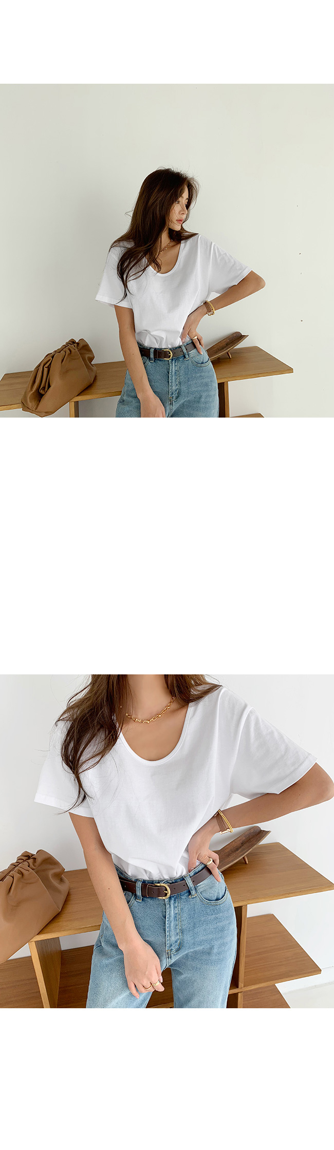 国内発送 BERNA Uネック半袖Tシャツ U.S.A.コットン ヘンリーネック半袖Tシャツ