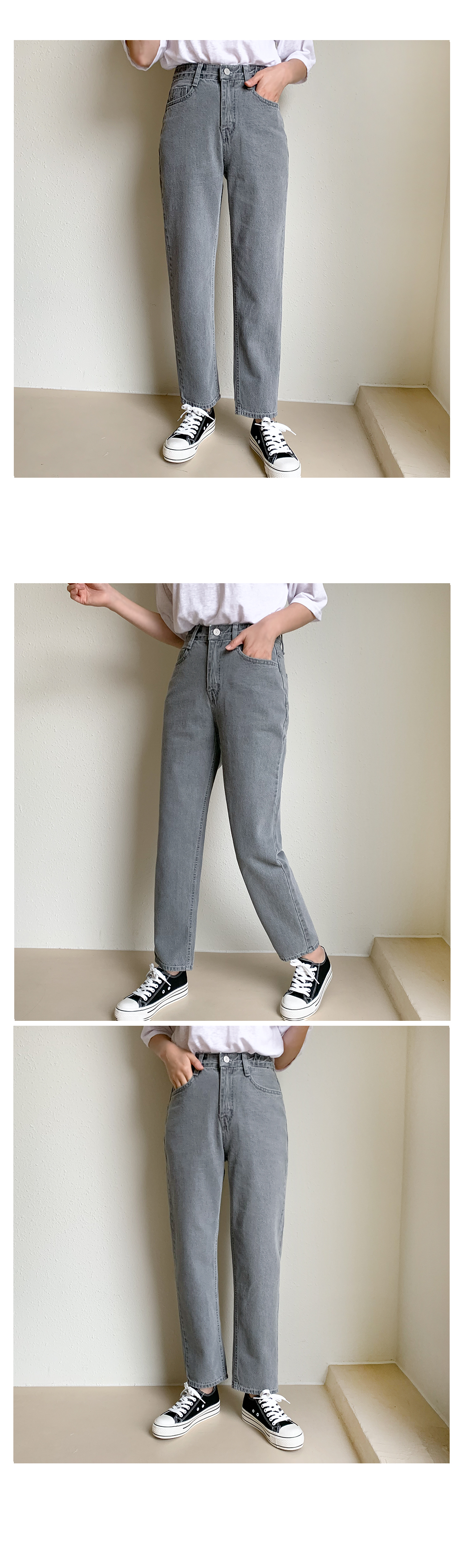 テーパードグレーデニムパンツ | レディースファッション通販