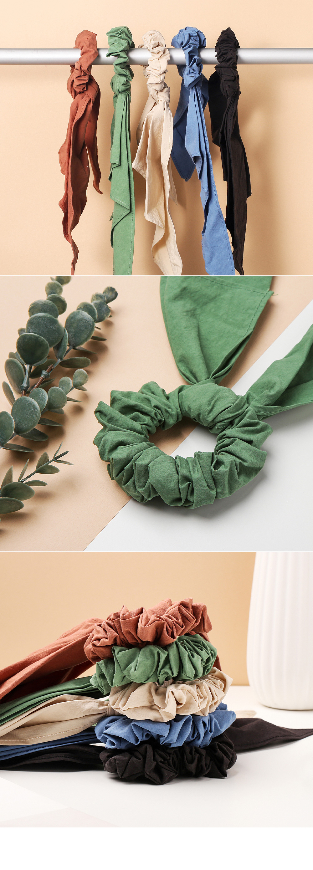美品 Chloé クロエ チャーリー ロングリボンシュシュ