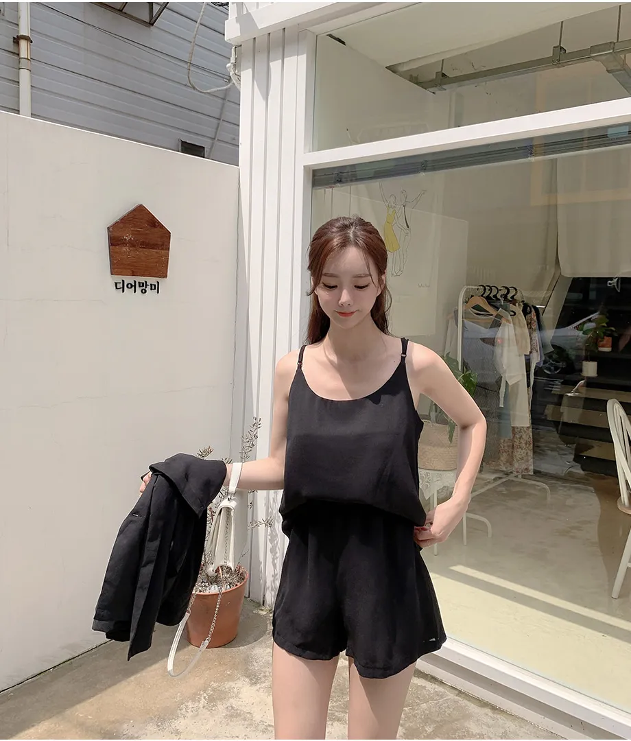 리리앤코 아이리엔 나시 자켓 밴딩 팬츠 쓰리피스