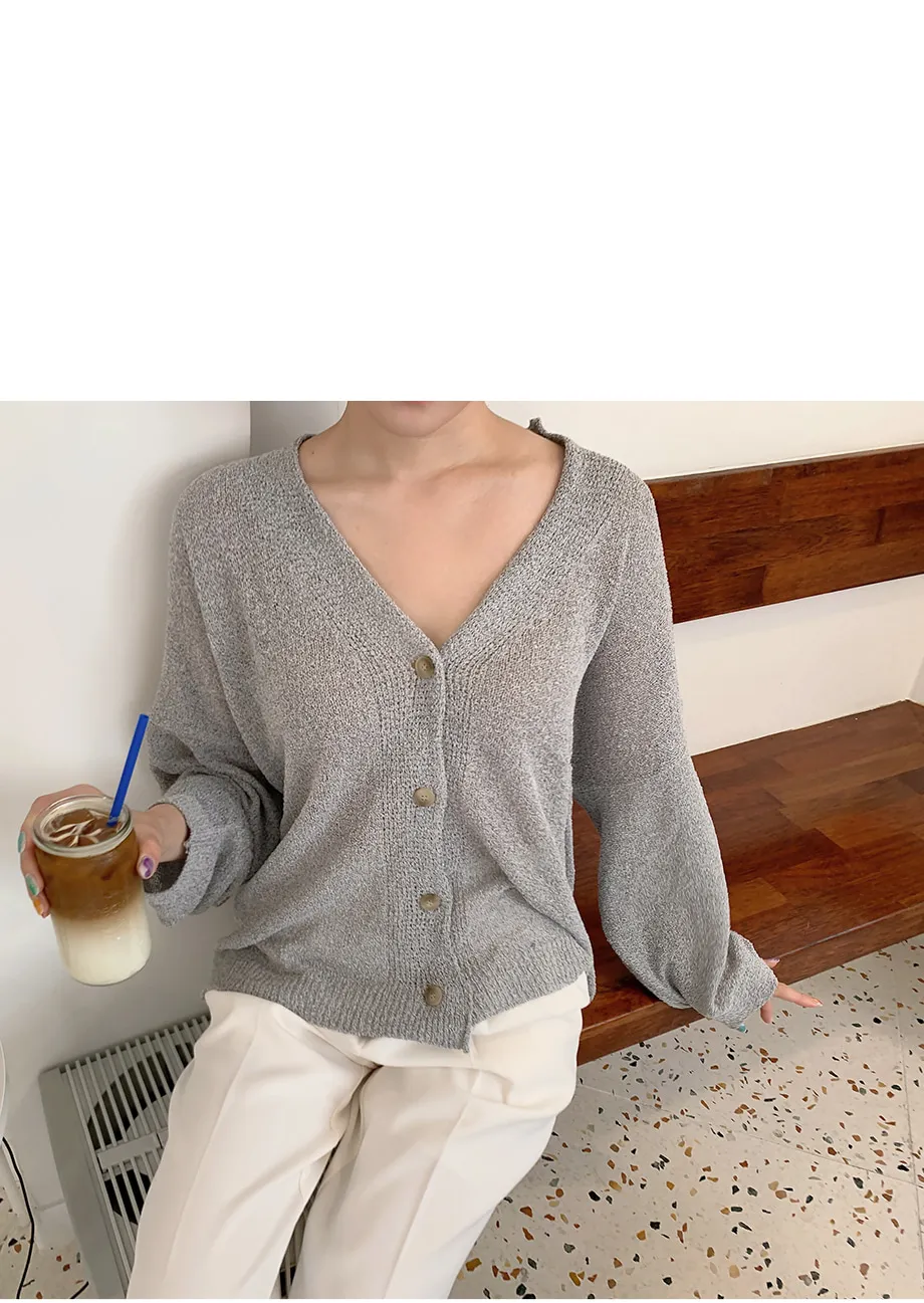 리리앤코 토리야 브이넥 니트 가디건