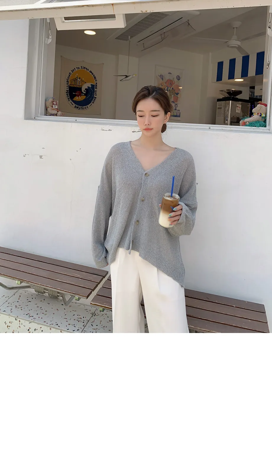 리리앤코 토리야 브이넥 니트 가디건