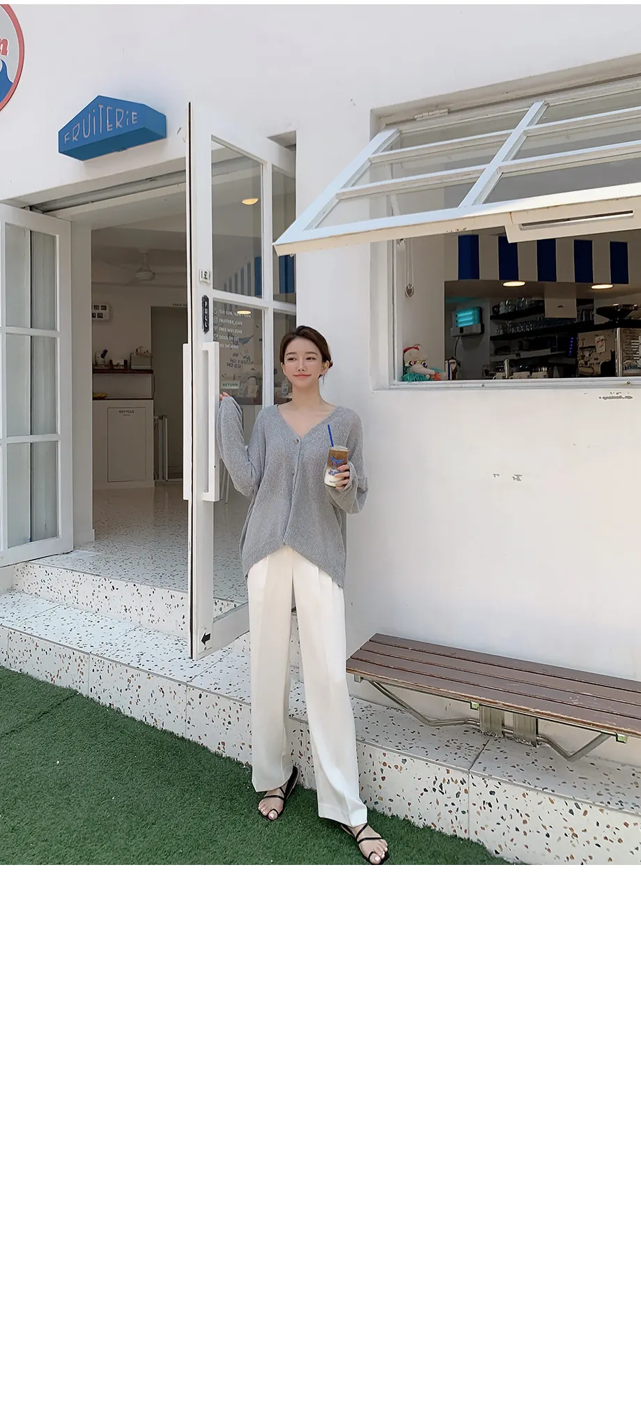 리리앤코 토리야 브이넥 니트 가디건