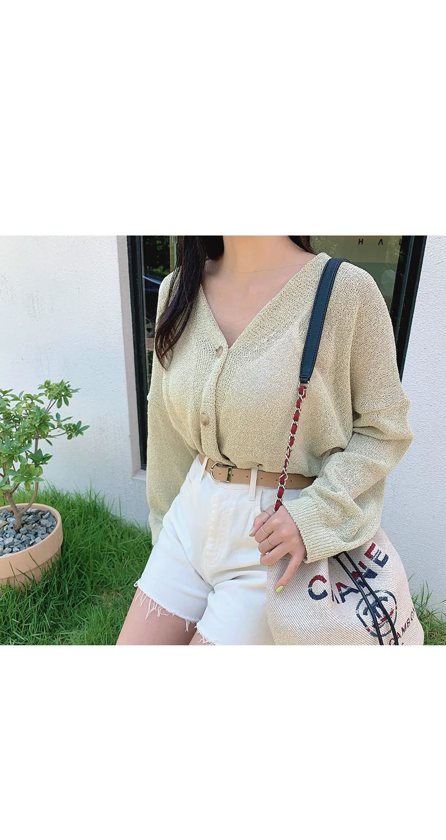 리리앤코 토리야 브이넥 니트 가디건