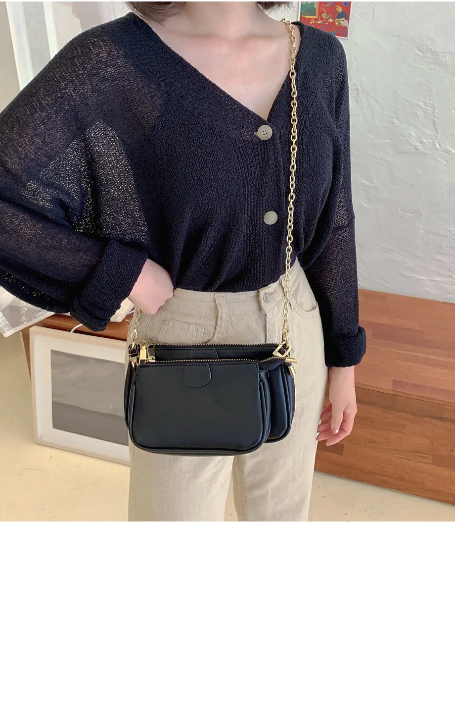 리리앤코 토리야 브이넥 니트 가디건